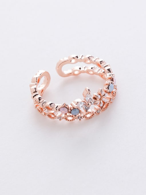 23#12963 Alloy With Rose Gold Plated Simplistic Geometric Free Size Rings