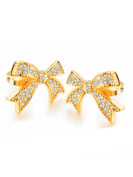 Open Sky Copper With 18k Gold Plated Classic Bowknot Earrings 0