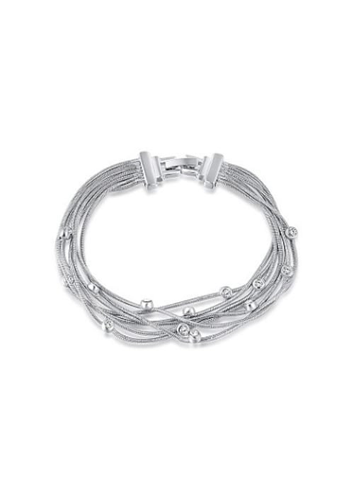 Platinum Exquisite Multi-layer Geometric Austria Crystal Bracelet