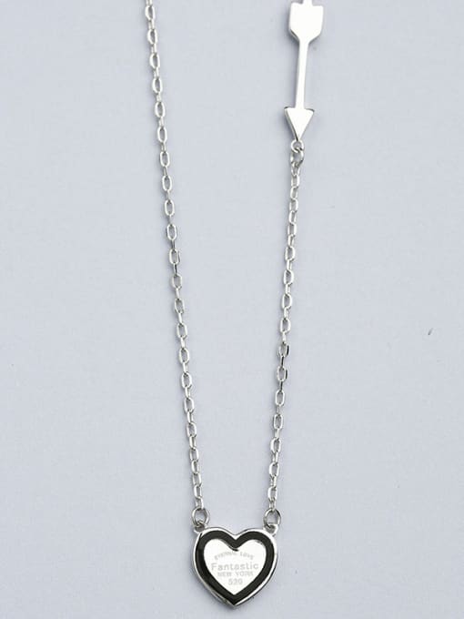 One Silver Fashion Heart Necklace 3