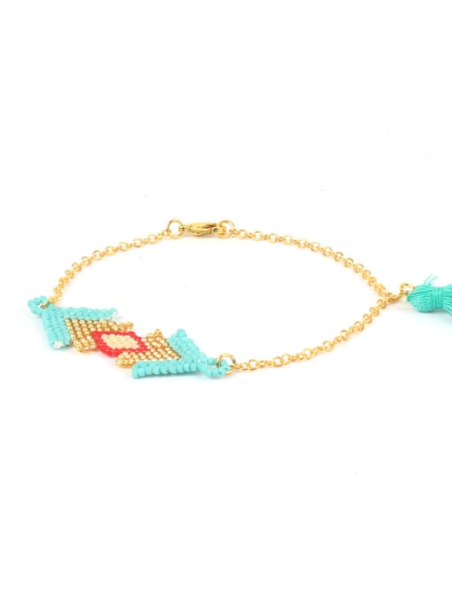 HB544-A Retro Style Colorful Glass Beads Handmade Bracelet