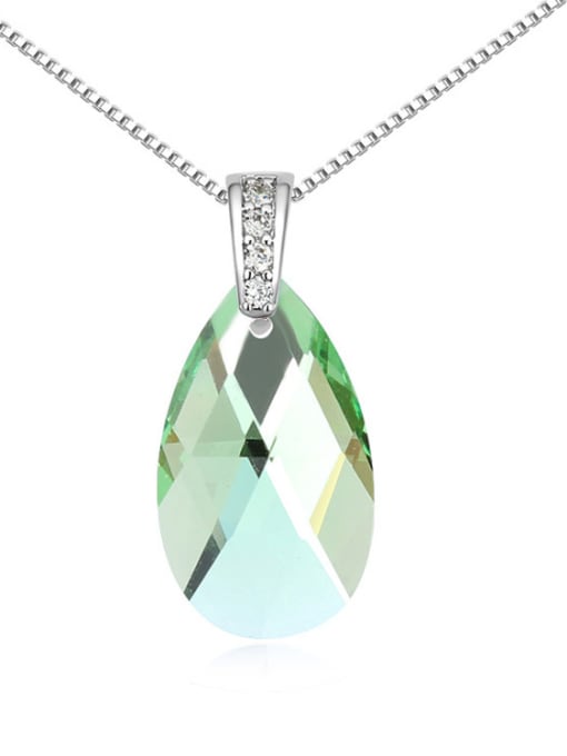 green Fashion Water Drop austrian Crystal Pendant Alloy Necklace