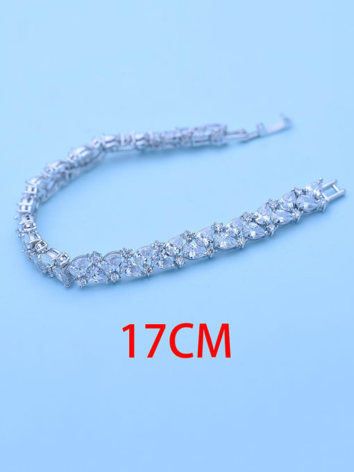 Platinum 17cm-T12A14 Copper With Platinum Plated Delicate Water Drop Bracelets
