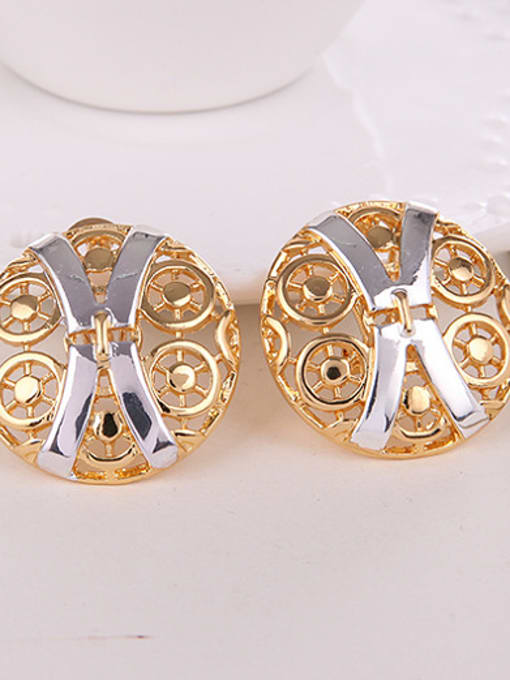 BESTIE Alloy Imitation-gold Plated Fashion Hollow Round Two Pieces Jewelry Set 2