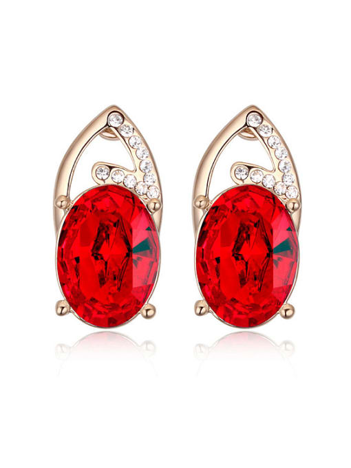 QIANZI Personalized Oval austrian Crystal-accented Alloy Stud Earrings 0