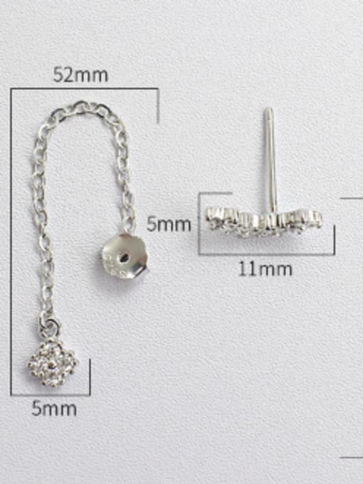 DAKA Fashion Tiny Flowers Cubic Zircon Silver Stud Earrings 2