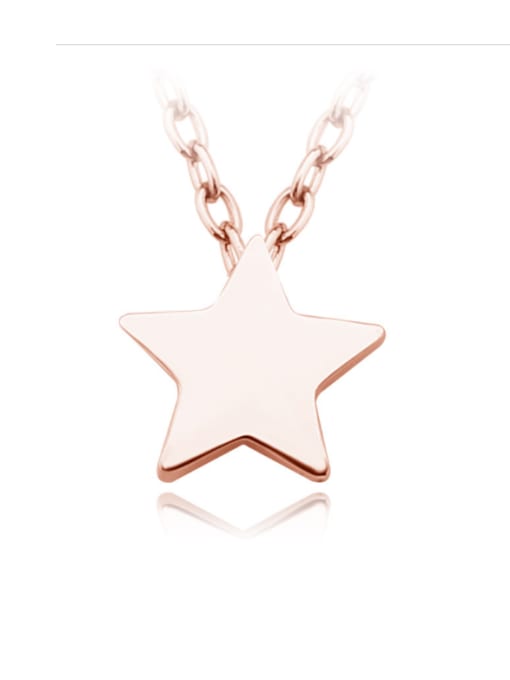 OUXI Fashion Anti-allergic Titanium Five-star Shaped Necklace 0