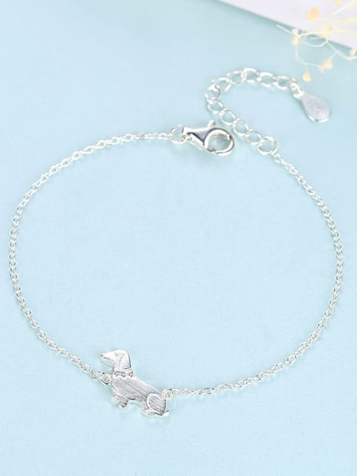 Platinum 925 Sterling Silver With  Cute Little dog Bracelets