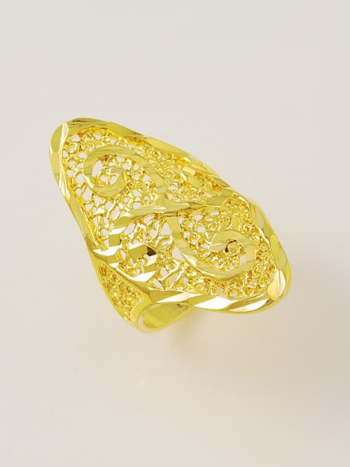 Yi Heng Da Exaggerated Hollow Geometric Design 24K Gold Plated Ring 0