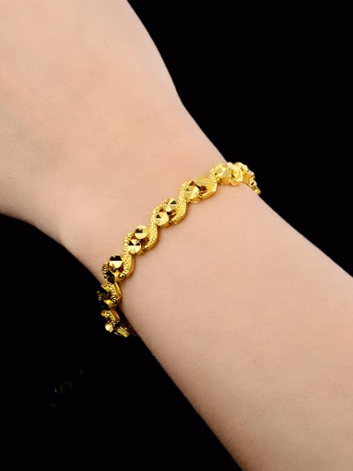 Yi Heng Da Exquisite 18K Gold Plated Letter S Shaped Copper Bracelet 1