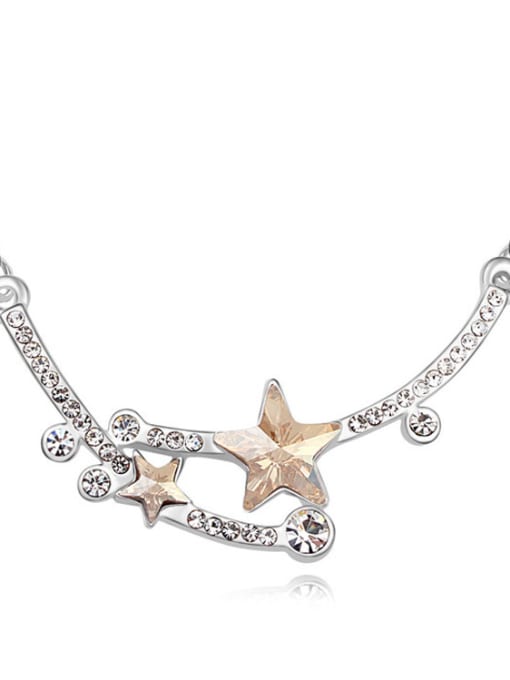 QIANZI Elegant Star Cubic austrian Crystals Pendant Alloy Necklace 2