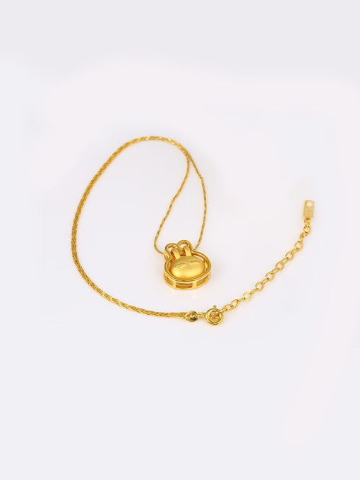 XP Copper Alloy 24K Gold Plated Creative Bunny Necklace 1