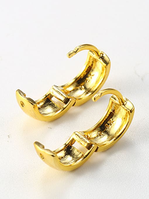 XP Simple Smooth Gold Plated Clip Earrings 3