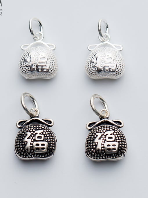 FAN 925 Sterling Silver With Antique Silver Plated Fashion Clothes Charms 2