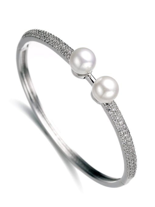 ALI Exquisite micro-inlay AAA zircon imitation pearl bracelet