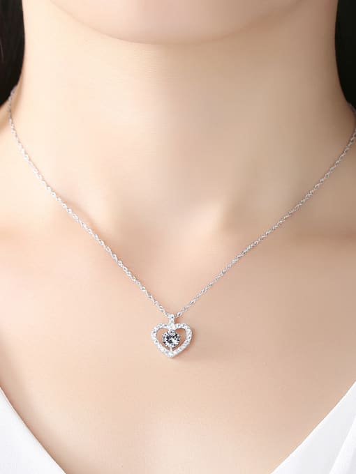 CCUI Sterling silver exquisite versatile love zircon necklace 1