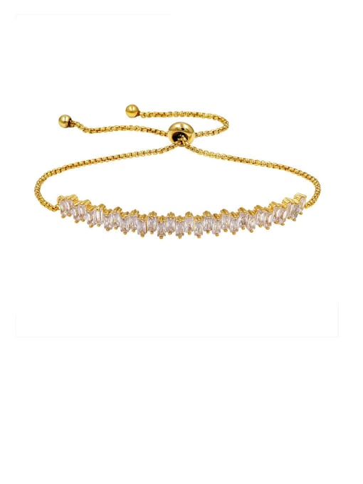 018 genuine gold Copper With Cubic Zirconia Fashion Flower  adjustable Bracelets