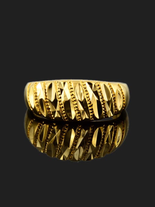 Yi Heng Da Fashionable 24K Gold Plated Geometric Design Copper Ring 1