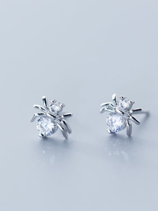 Rosh 925 Sterling Silver With Silver Plated Personality Spider Stud Earrings 3
