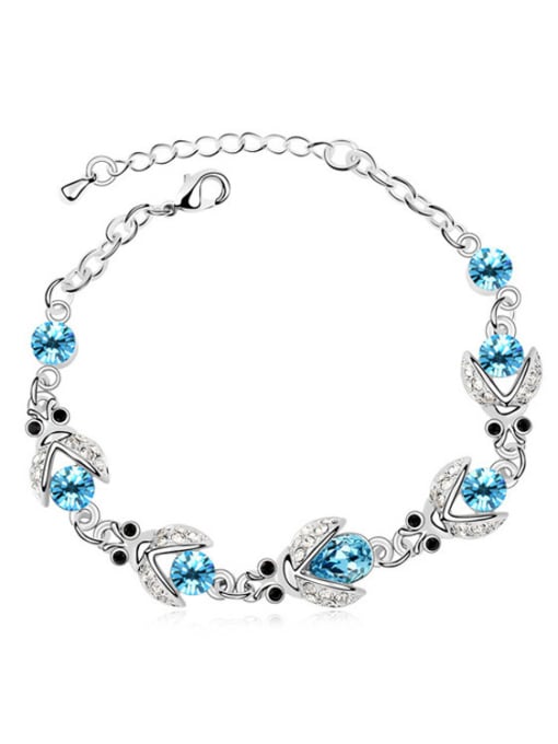light blue Fashion Little Beetles Cubic austrian Crystals Alloy Bracelet