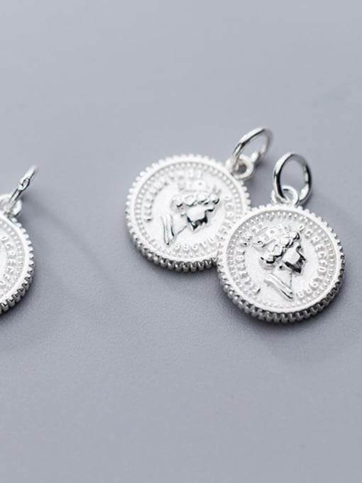 FAN 925 Sterling Silver With Silver Plated Classic Round Portrait Charms 1