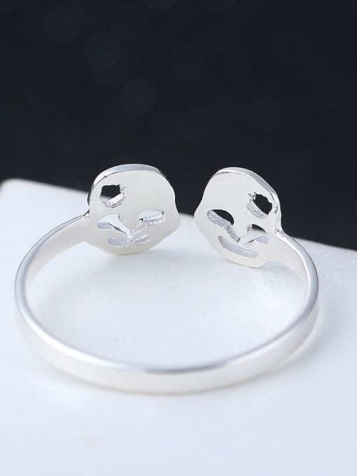 kwan Personality Double Hollow Skull Shaped Opening Ring 1