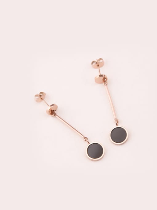 GROSE Black Agate Rose Gold Plated Drop Earrings 0