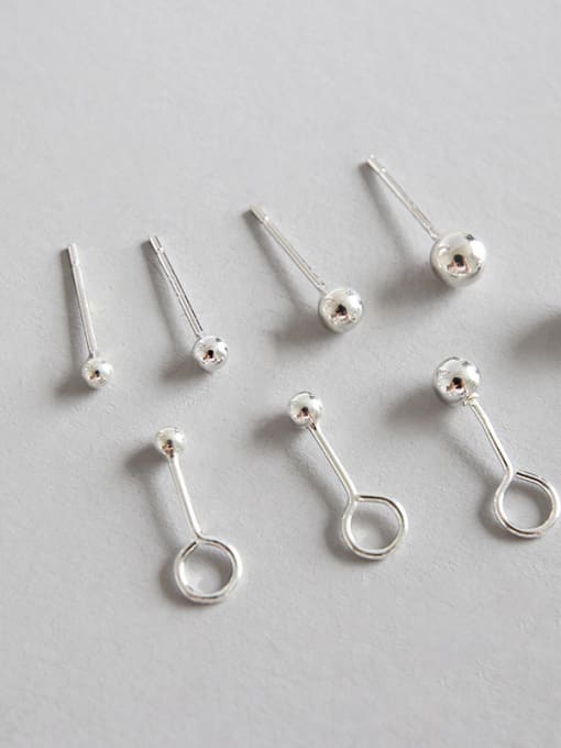 DAKA Sterling silver simple mini bean earrings 0