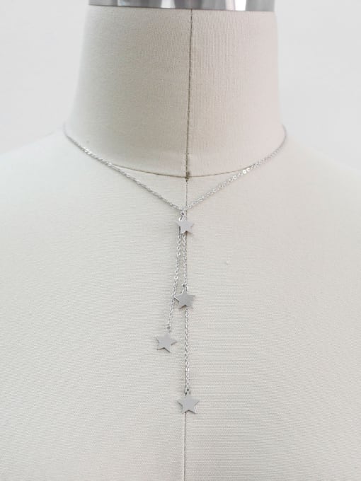 Platinum Fashion Little Stars Pendant Silver Necklace