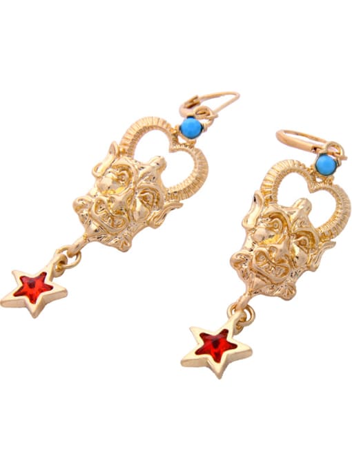KM Retro Style Personality Gold Plated Women Drop Earrings 2
