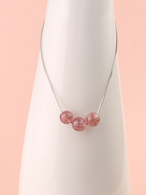 Peng Yuan Simple Pink Crystal Beads Necklace 0