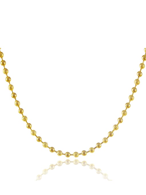 Yi Heng Da Unisex 24K Gold Plated Copper Bead Necklace 0