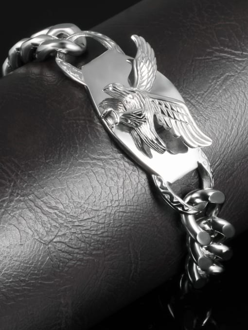 Open Sky Personalized Flying Eagle Titanium Men Bracelet 2