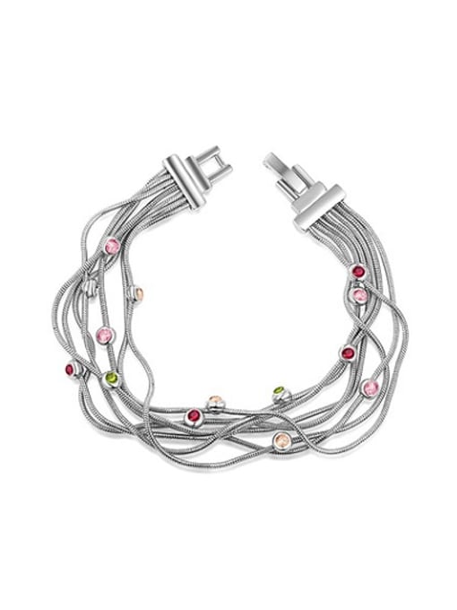 Platinum Multi-layer Colorful Austria Crystal Bracelet