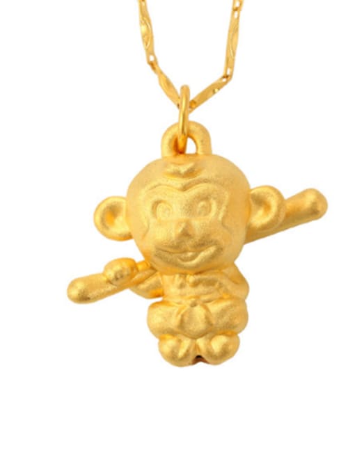 D Personalized Little Monkey Gold Plated Pendant