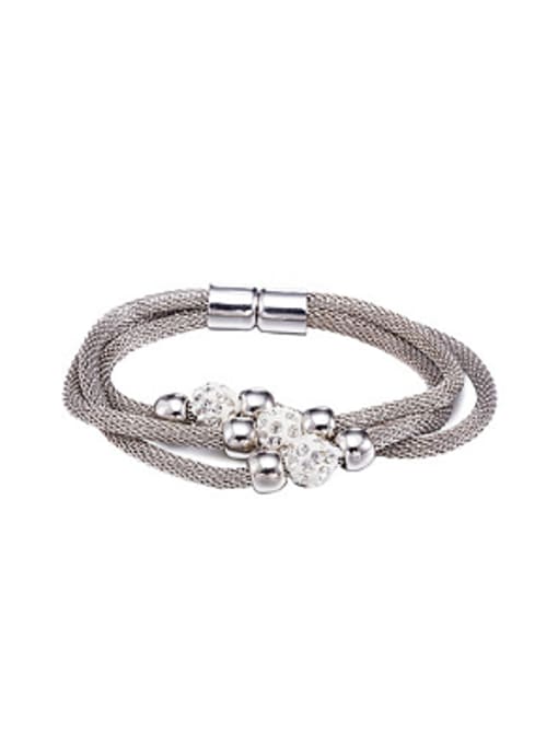 OUXI Multi-layers Zircon-studded Beads Bracelet 0