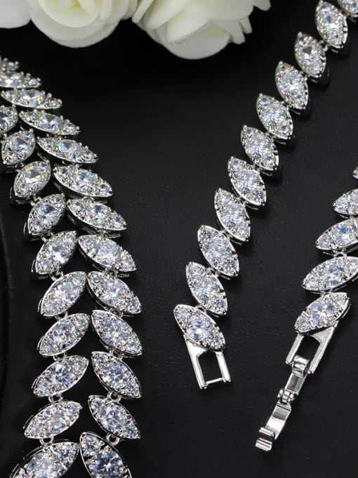 L.WIN Luxury Shine  AAA Zircon Necklace Earrings 2 Piece jewelry set 2
