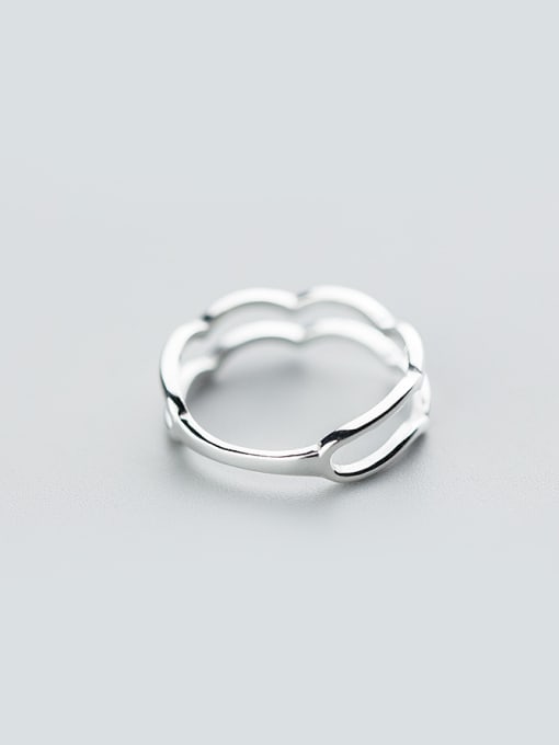 Rosh Temperament Double Wave Shaped S925 Silver Ring 1