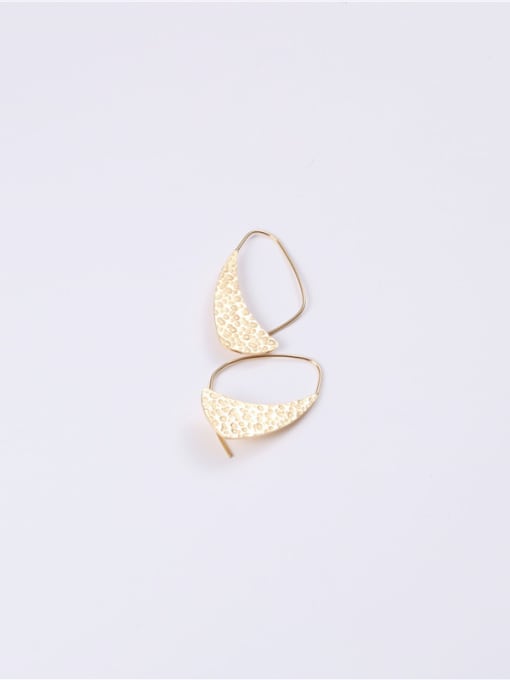 GROSE Titanium With Gold Plated Punk Concave Surface Irregular Hook Earrings 1