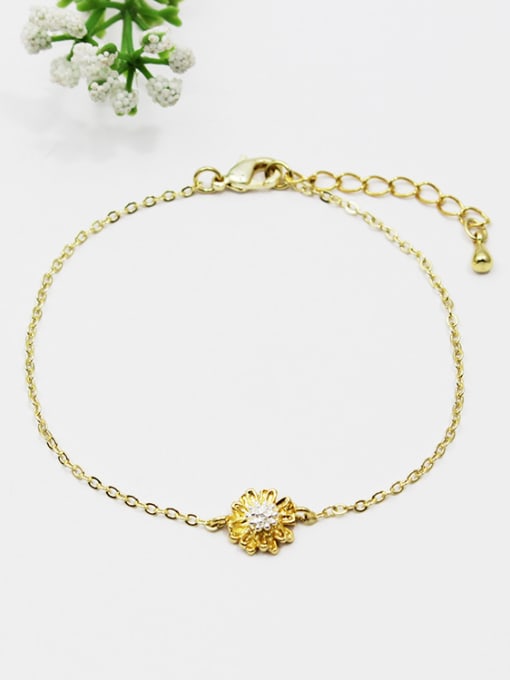 Lang Tony Lovely 16K Gold Plated Flower Shaped Bracelet