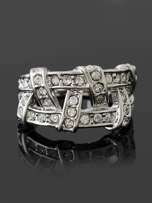 Wei Jia Personalized Cubic Rhinestones Alloy Ring 1