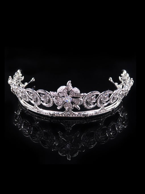 Cong Love Hollow Crown-shape Parking Shining Zircons Hair Accessories 0
