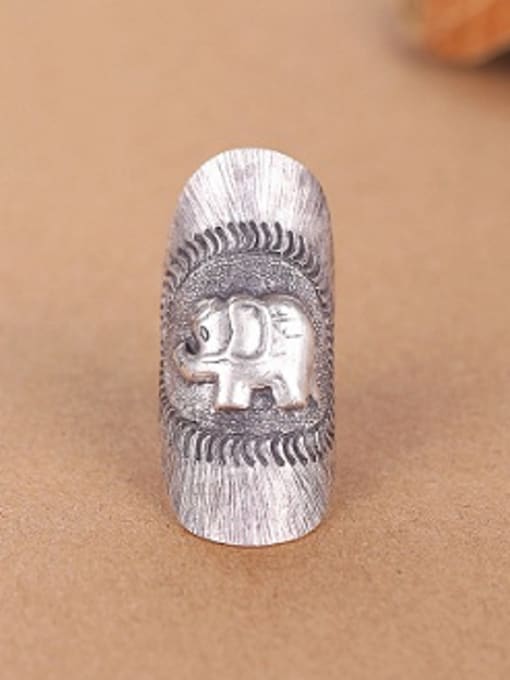 Peng Yuan Personalized Elephant God Silver Ring 0