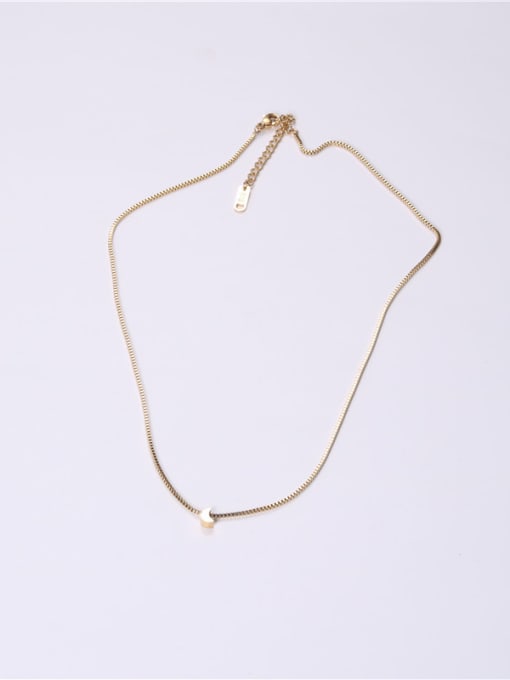 GROSE Titanium With Gold Plated Simplistic Moon Necklaces 2