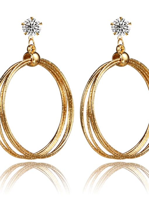A00174 gold Copper With Gold Plated Fashion Geometric Earrings
