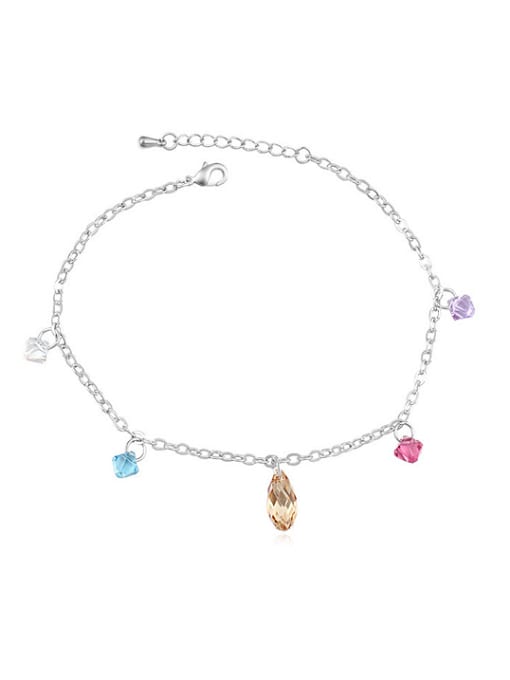 1 Simple Colorful austrian Crystals Alloy Anklet