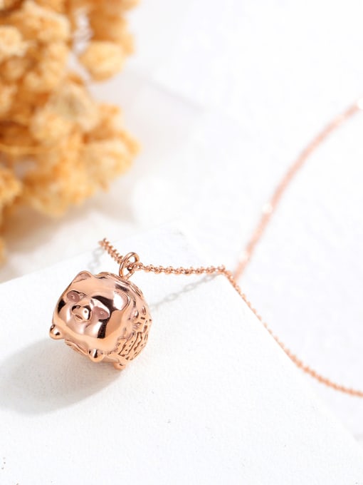 Open Sky Stainless Steel With Rose Gold Plated Cute Animal pig Necklaces 2