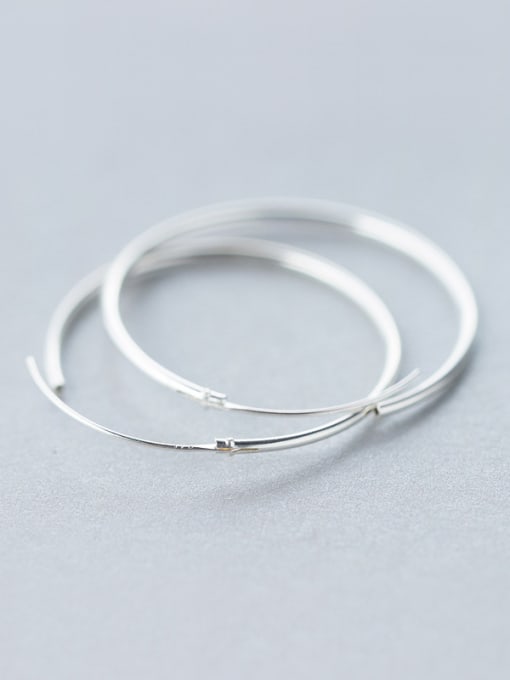 Rosh S925 silver smooth circle hoop earring 2