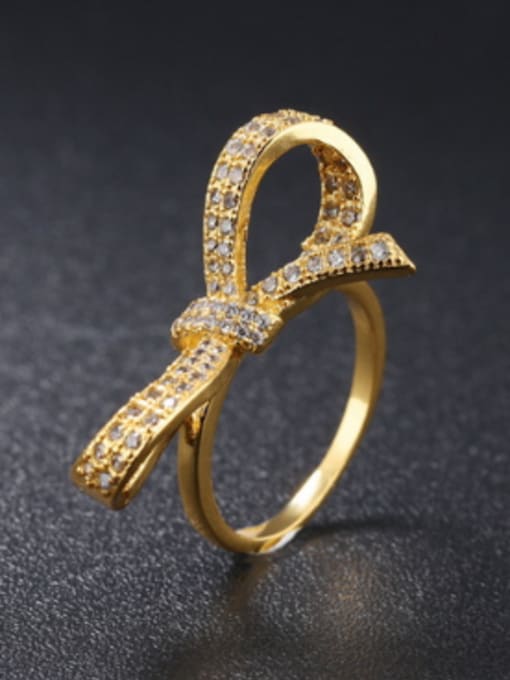 Open Sky Personalized Bowknot Cubic Zircon Ring 0