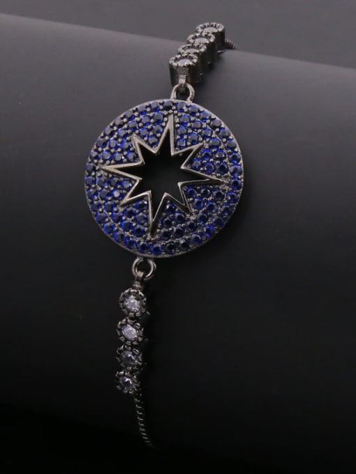 Black Blue Star Pattern Stretch Bracelet